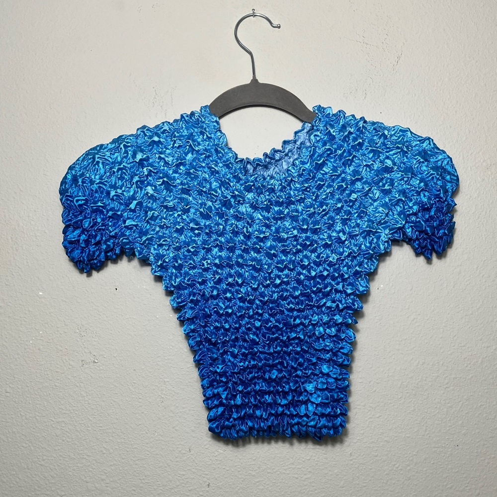 One Size‎ Womens Blue Puffy Stretchy Expandable 100% Polyester Magic Shirt